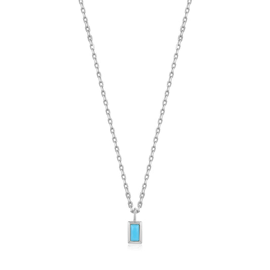 Ania Haie Turquoise Drop Pendant Silver Necklace