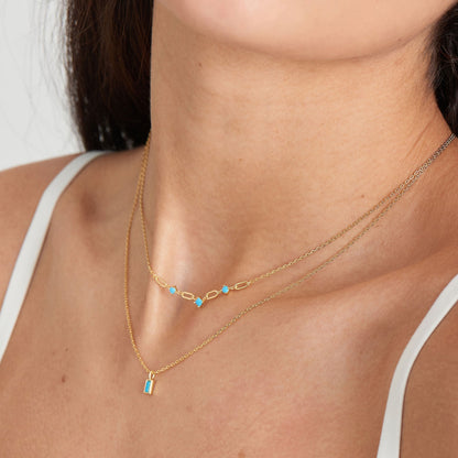 Ania Haie Turquoise Drop Pendant Gold Necklace