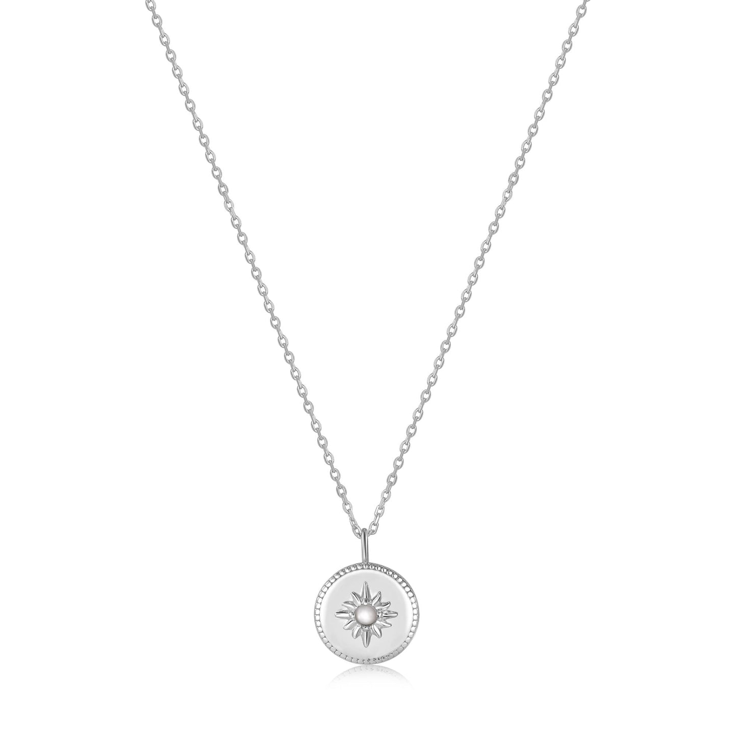 Ania Haie Silver Mother of Pearl Sun Pendant Necklace