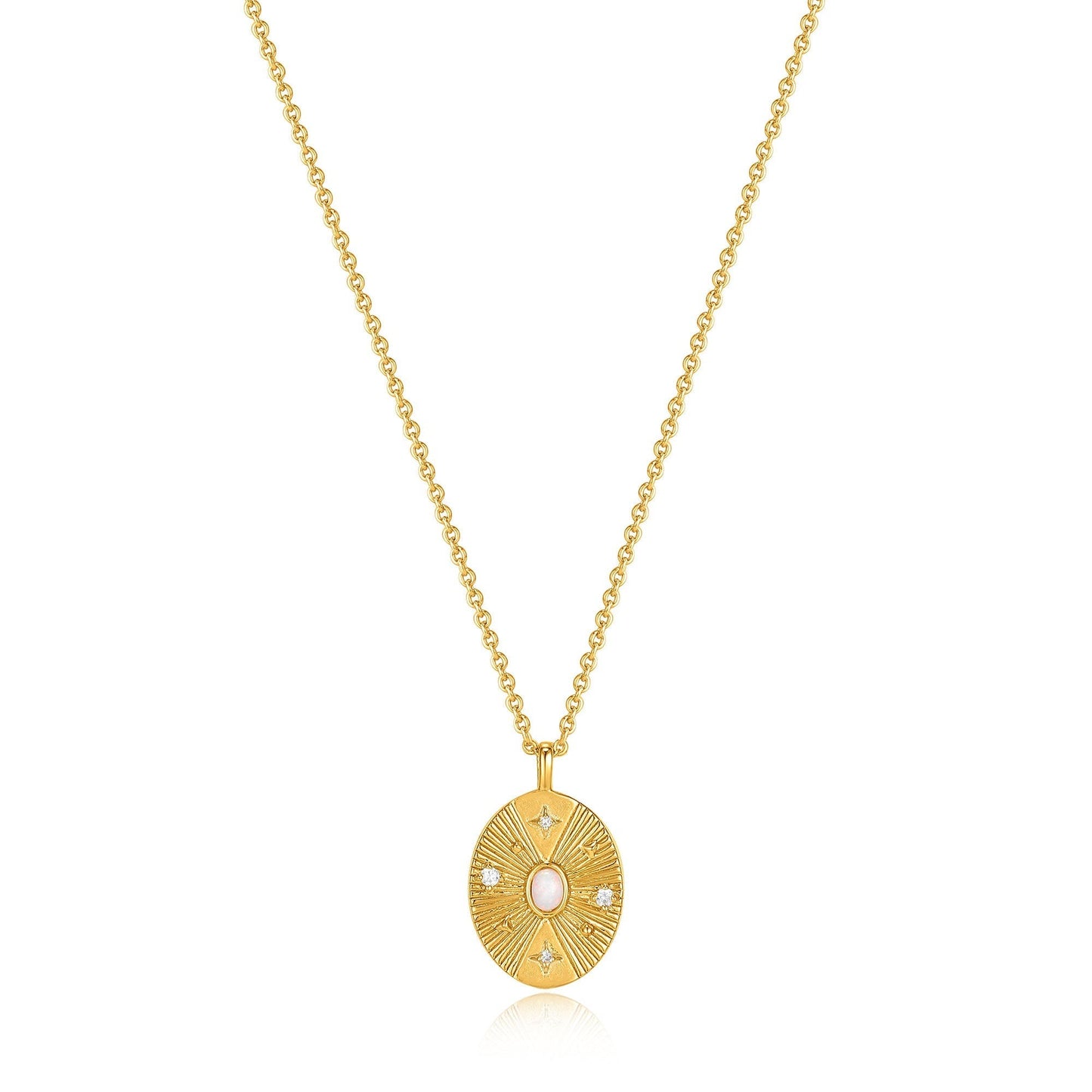 Ania Haie Gold Scattered Stars Kyoto Opal Disc Necklace