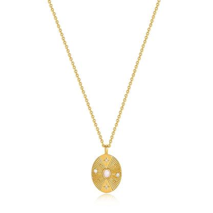 Ania Haie Gold Scattered Stars Kyoto Opal Disc Necklace