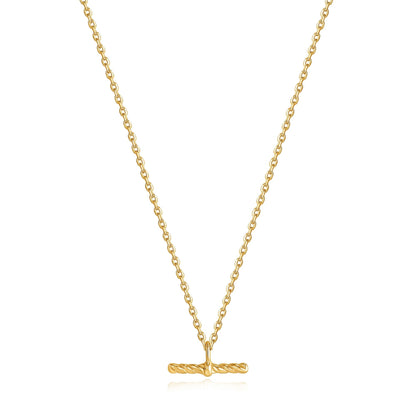 Ania Haie Gold Rope T-Bar Necklace