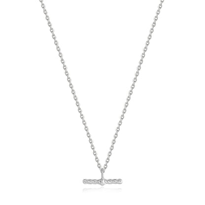 Ania Haie Silver Rope T-Bar Necklace