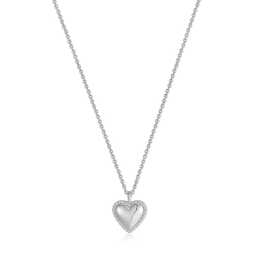 Ania Haie Silver Rope Heart Pendant Necklace