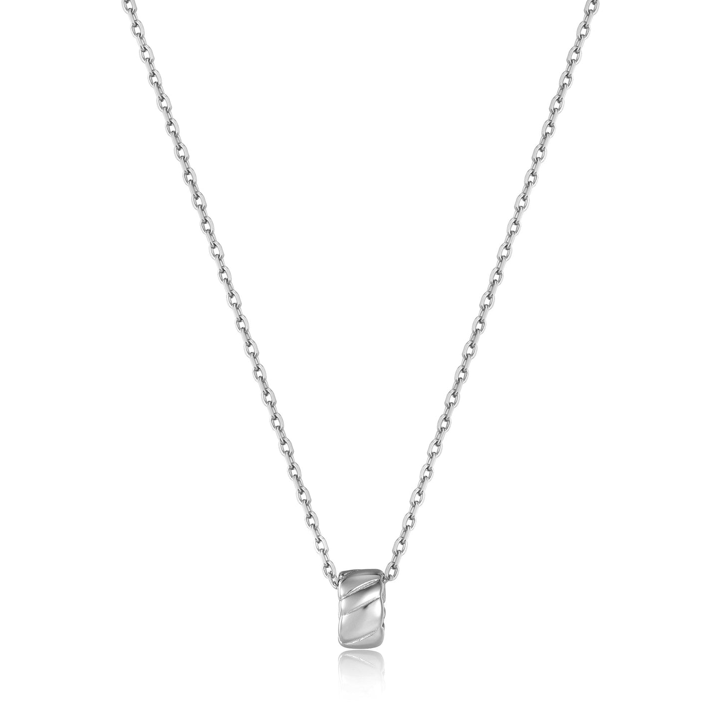 Ania Haie Silver Smooth Twist Pendant Necklace