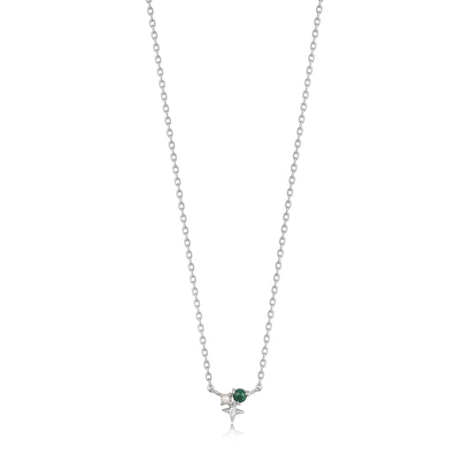 Silver Malachite Star Necklace