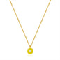 Neon Yellow Enamel Disc Gold Necklace