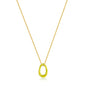 Neon Yellow Enamel Gold Twisted Pendant Necklace