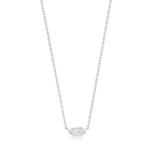 Ania Haie Silver Sparkle Emblem Chain Necklace