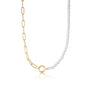 Ania Haie Gold Pearl Chunky Link Chain Necklace