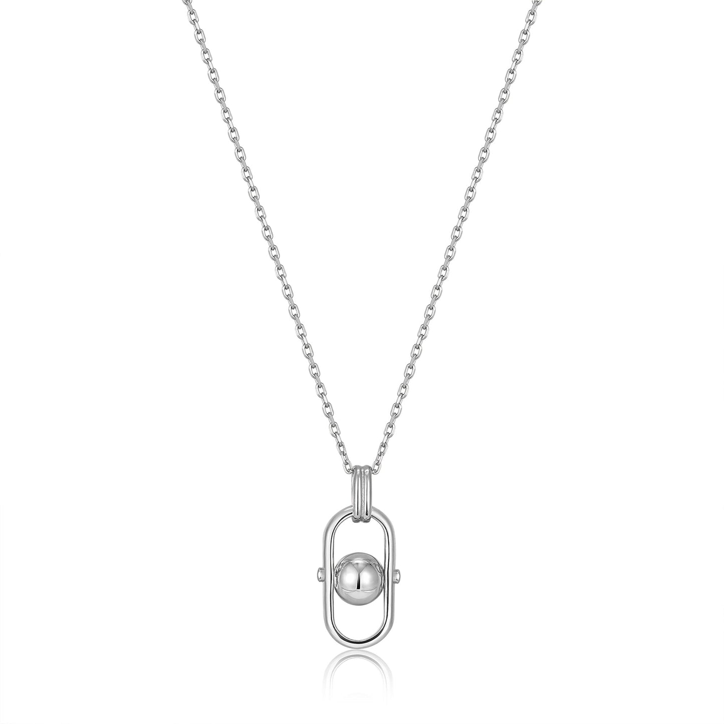 Ania Haie Silver Orb Link Drop Pendant Necklace