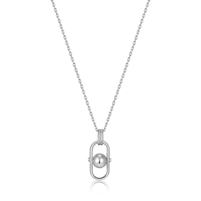 Ania Haie Silver Orb Link Drop Pendant Necklace