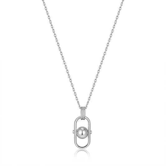 Ania Haie Silver Orb Link Drop Pendant Necklace