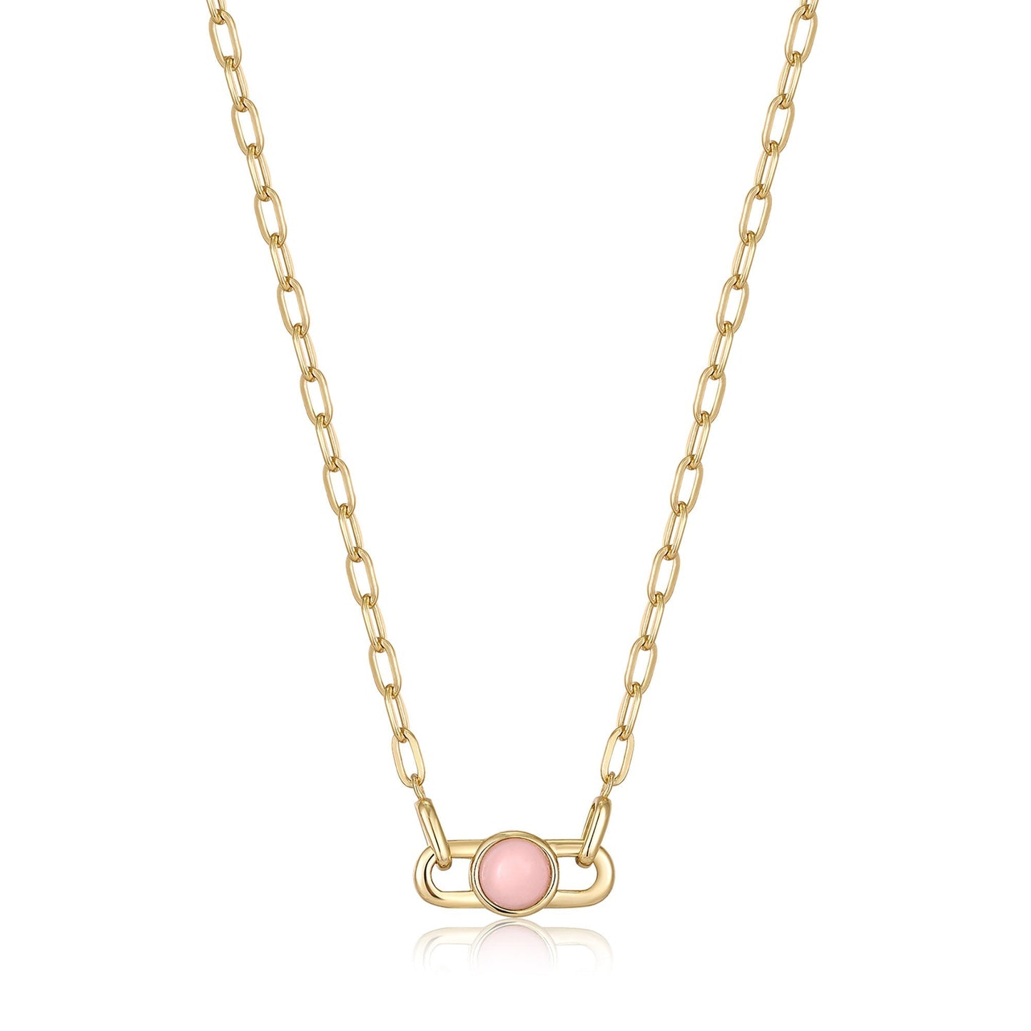 Ania Haie Gold Orb Rose Quartz Link Necklace