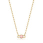 Ania Haie Gold Orb Rose Quartz Link Necklace