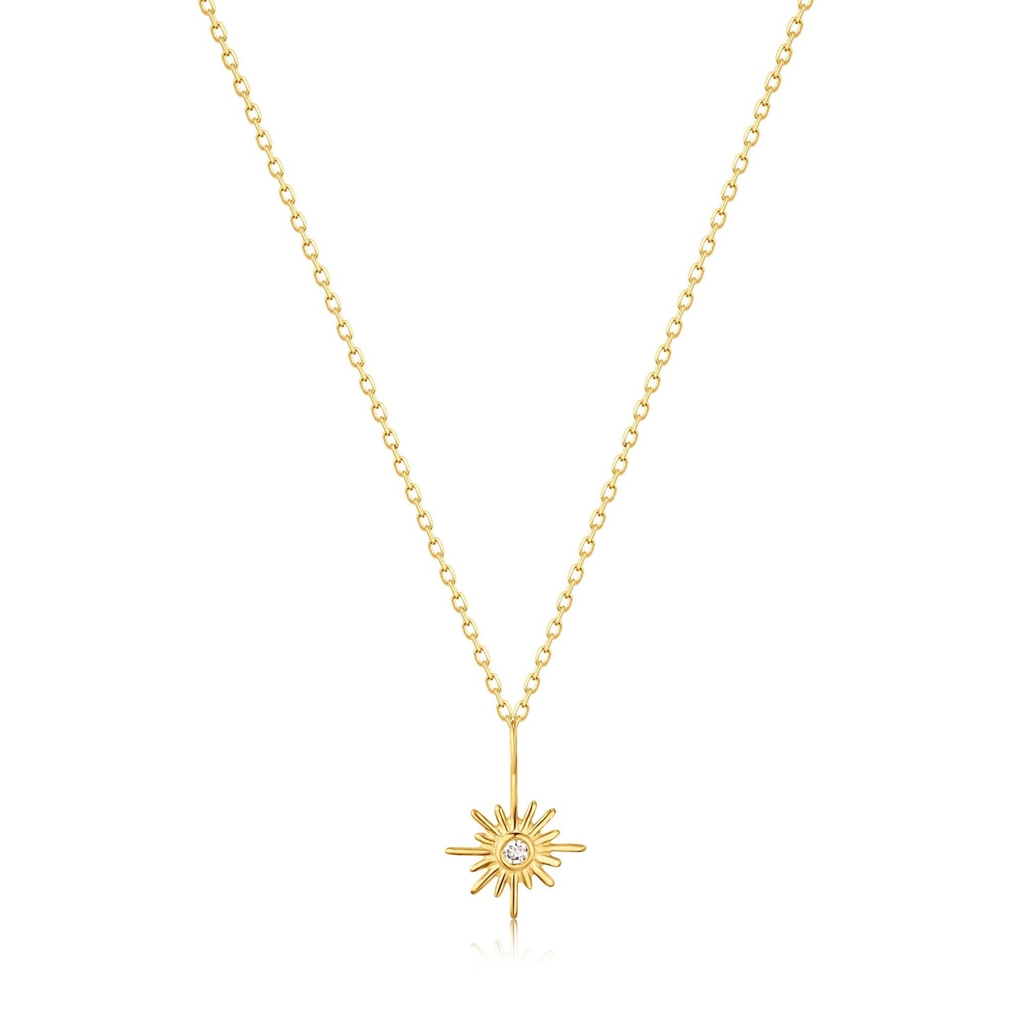 Ania Haie 14kt Gold Sunburst Natural Diamond Necklace