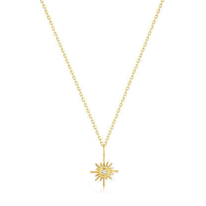 Ania Haie 14kt Gold Sunburst Natural Diamond Necklace