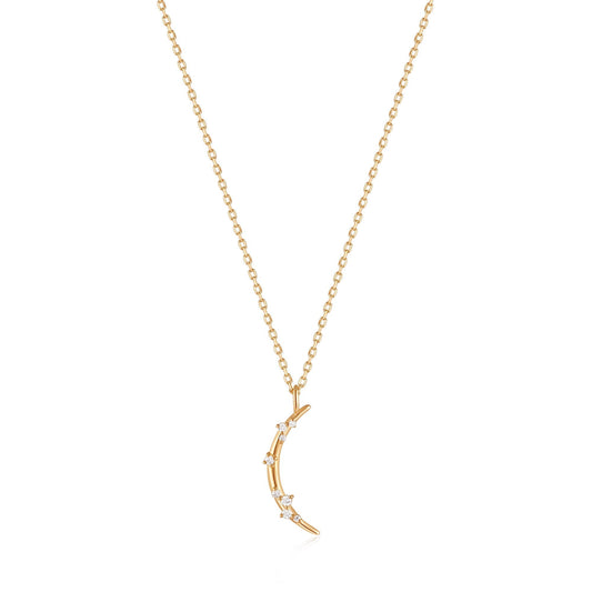 Ania Haie 14kt Gold Stargazer Natural Diamond Moon Necklace