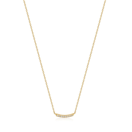 Ania Haie 14kt Gold Magma Curve Diamond Necklace