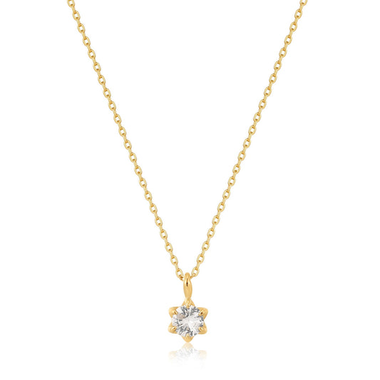 Ania Haie 14kt Gold White Sapphire Pendant Necklace