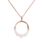 Bronzallure Circle Pendant Necklace with Natural Stone Beads