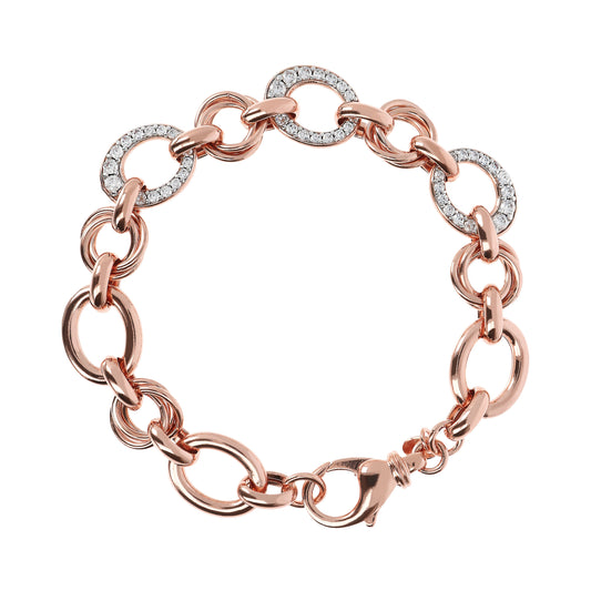 Bronzallure Oval Pave Chain Bracelet