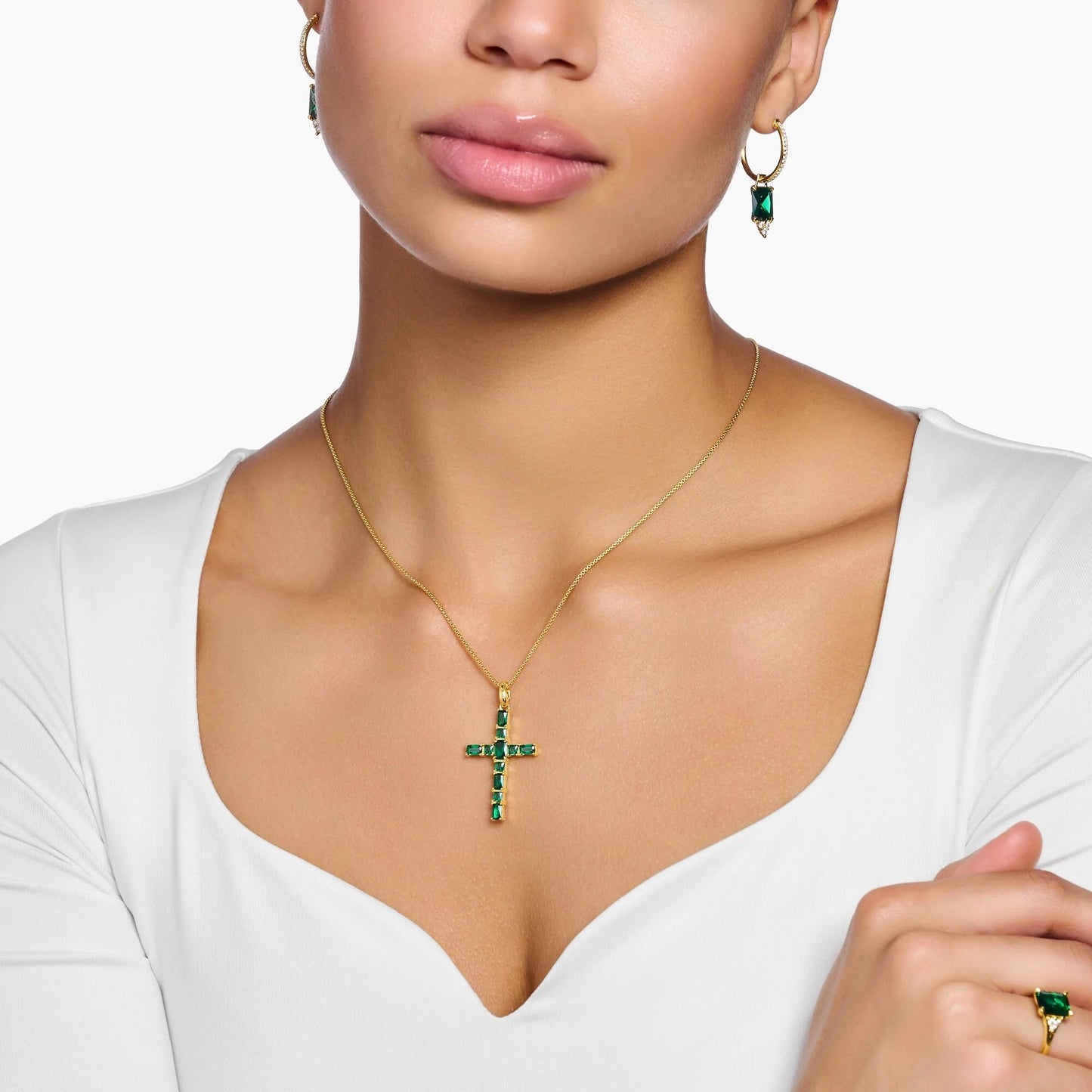 THOMAS SABO Heritage Green Cross Pendant