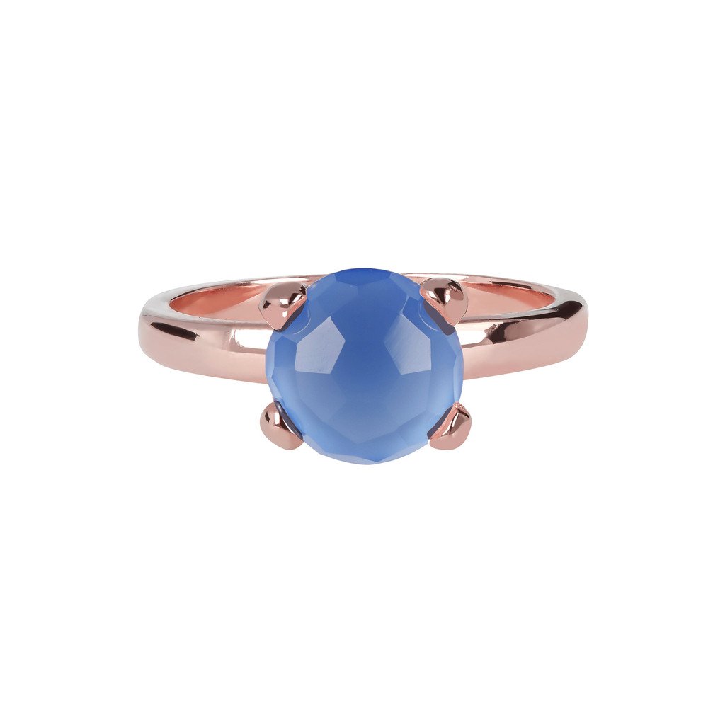 Bronzallure Small Solitaire Ring with Colourful Semi Precious Stone