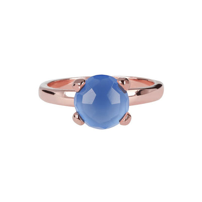 Bronzallure Small Solitaire Ring with Colourful Semi Precious Stone