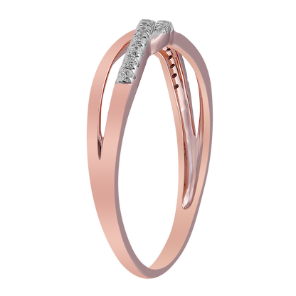 Twist Ring with 0.10ct Diamonds in 9K Rose Gold