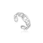 Ania Haie Curb Chain Adjustable Ring - Silver