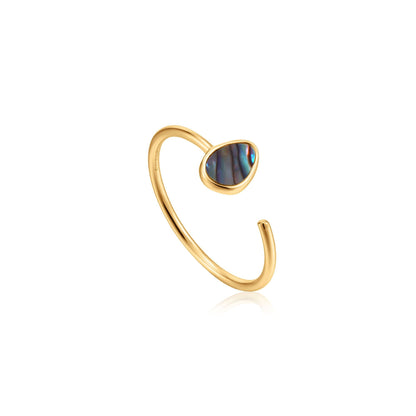 Ania Haie Gold Tidal Abalone Adjustable Ring