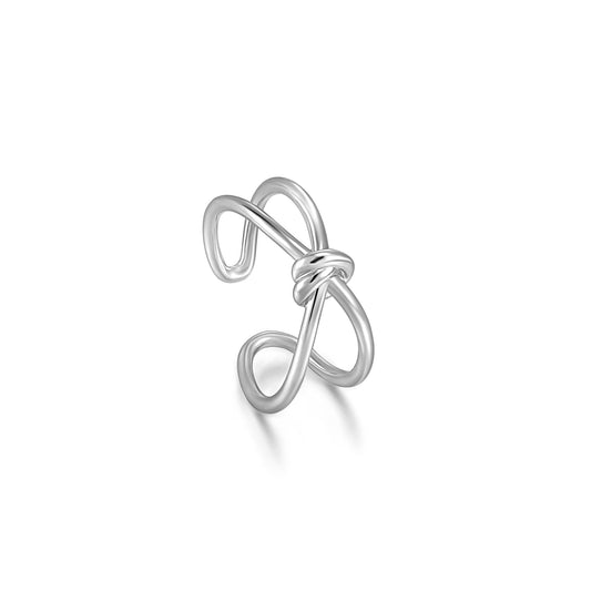 Ania Haie Silver Knot Double Band Adjustable Ring