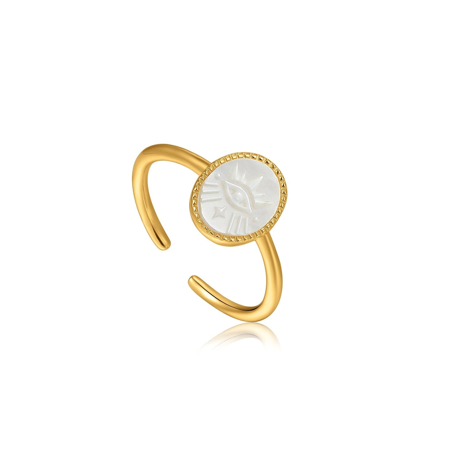 Ania Haie Evil Eye Emblem Gold Adjustable Ring