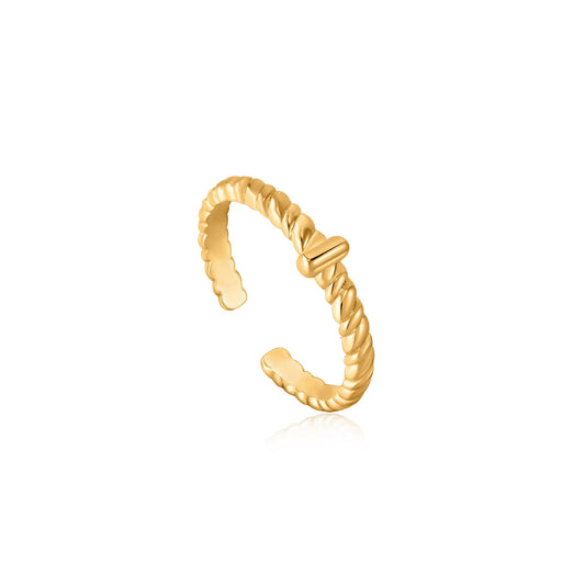 Ania Haie Gold Rope Twist Adjustable Ring