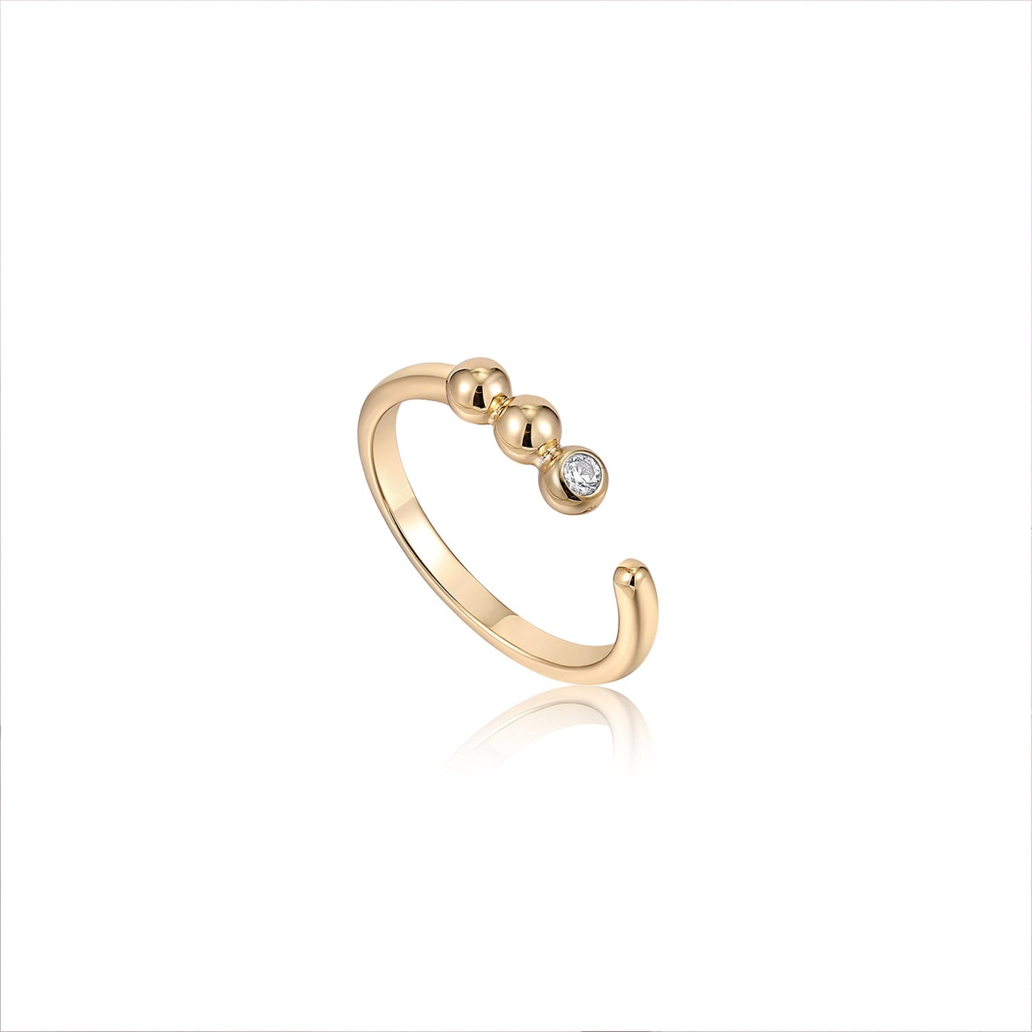 Ania Haie Gold Orb Sparkle Adjustable Ring