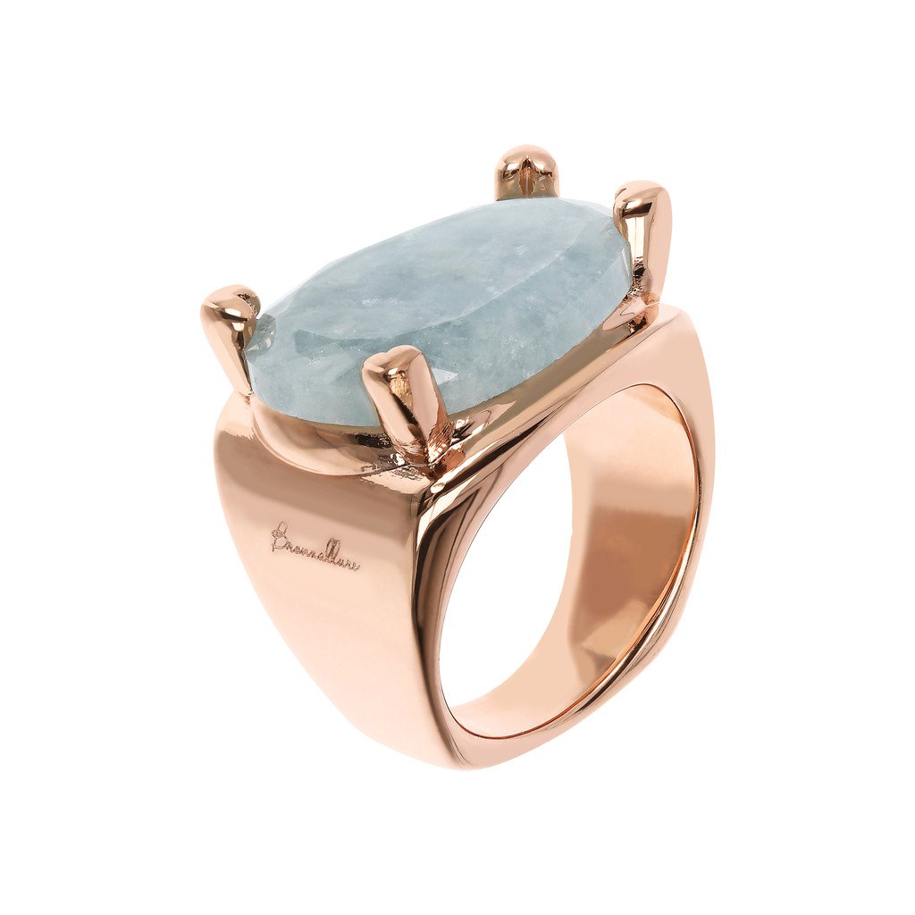 Bronzallure Romantic Milky Aquamarine Ring