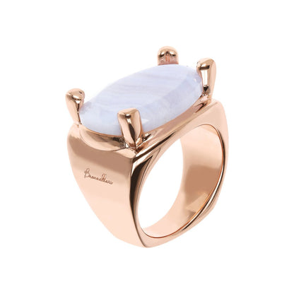 Bronzallure Romantic Blue Lace Agate Ring