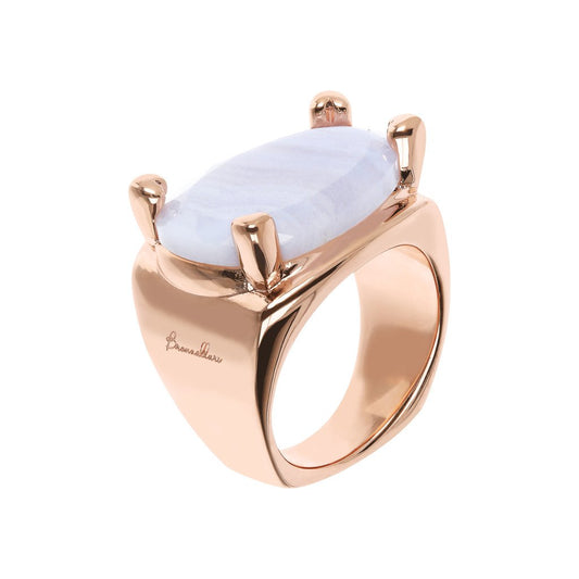 Bronzallure Romantic Blue Lace Agate Ring