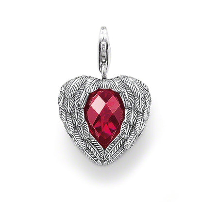 Thomas Sabo Charm Pendant Red Feather Heart Small