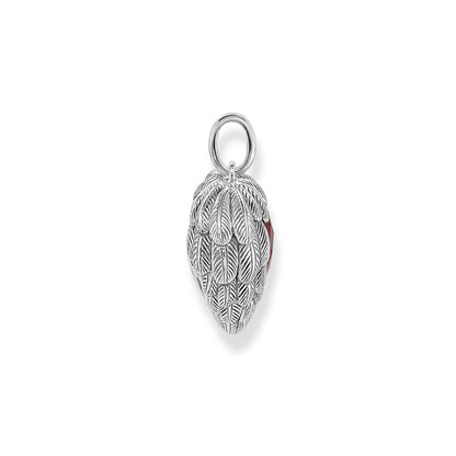 Thomas Sabo Charm Pendant Red Feather Heart Small