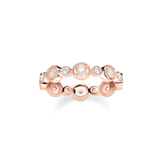 THOMAS SABO Sparkling Circles Rose Gold Circle Ring