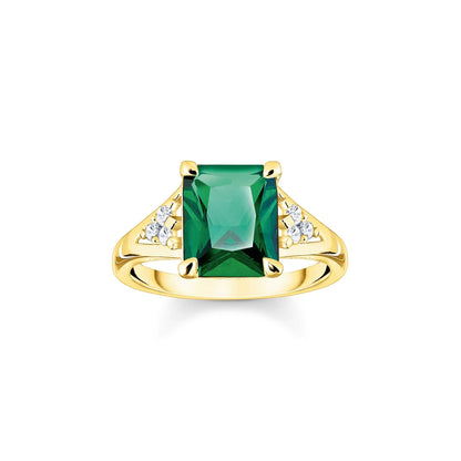 THOMAS SABO Heritage Green Cocktail Gold Ring