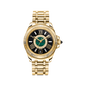 THOMAS SABO Mystic Island Watch with white stones and green malachite gold plated