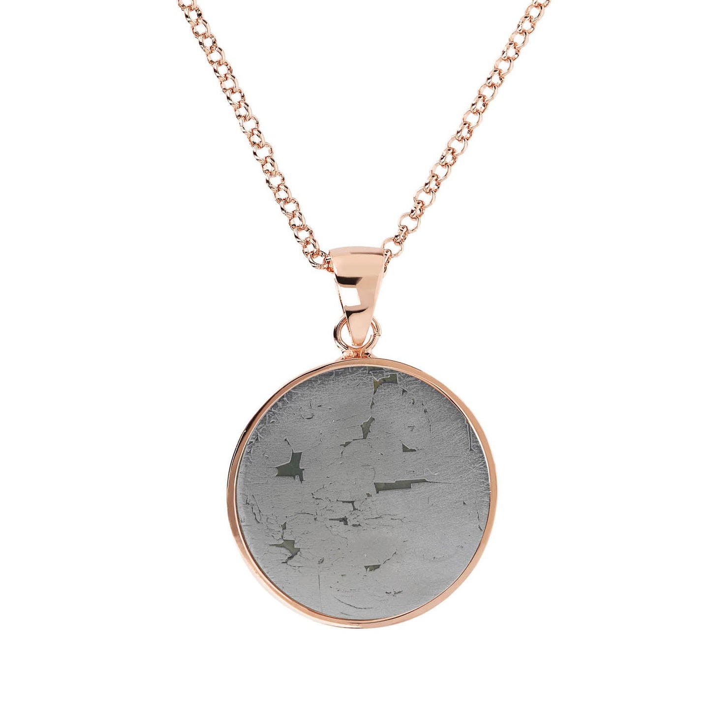 Bronzallure Medium Stone Disc Pendant Necklace