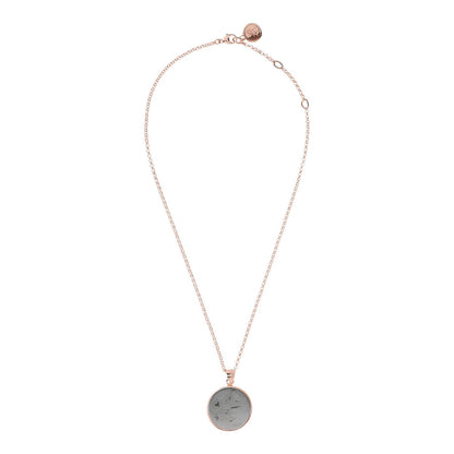 Bronzallure Medium Stone Disc Pendant Necklace