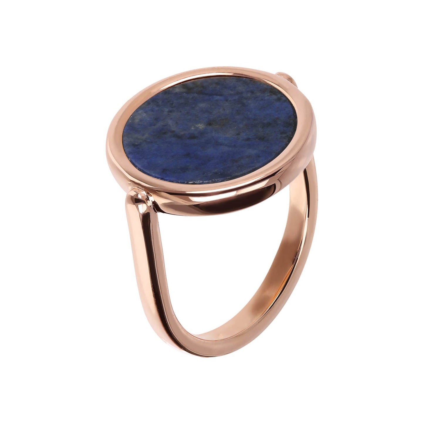 Bronzallure Rose Gold Natural Stone Disc Ring