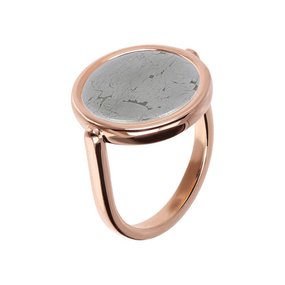 Bronzallure Rose Gold Natural Stone Disc Ring