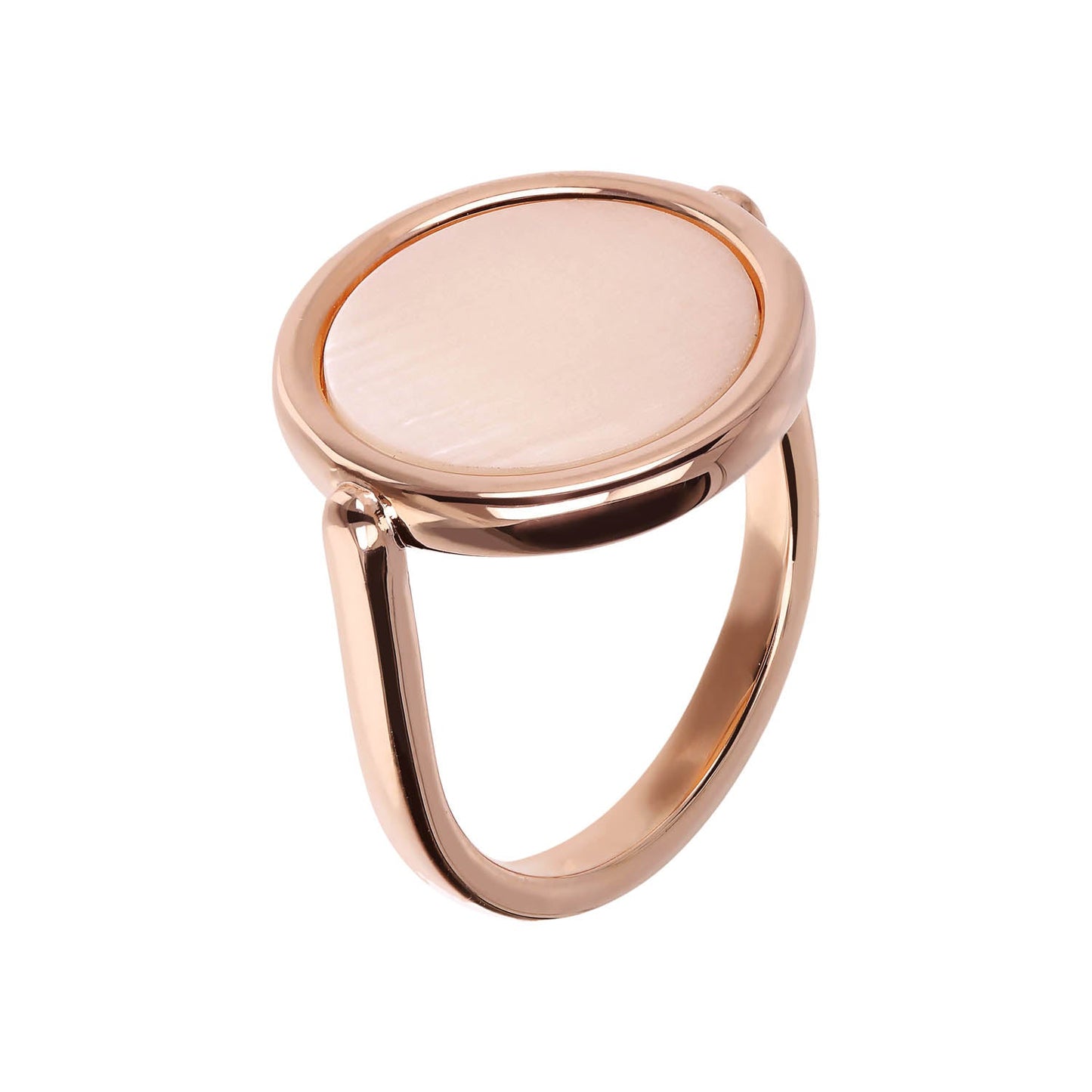 Bronzallure Small Natural Stone Disc Cocktail Ring