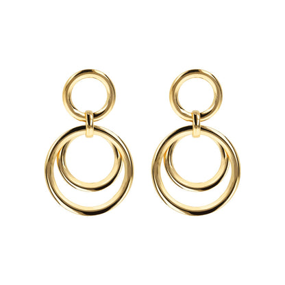 Bronzallure Golden Rose Multi Circle Drop Earrings